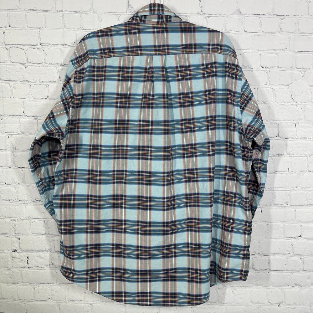 Brooks Brothers Shirt Mens Size L Blue Plaid Long Sleeve Woven in Italy Cotton - Picture 2 of 12